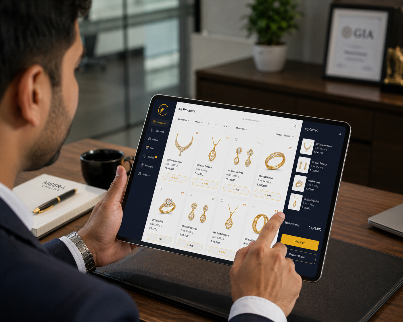 Buyer browsing catalogue