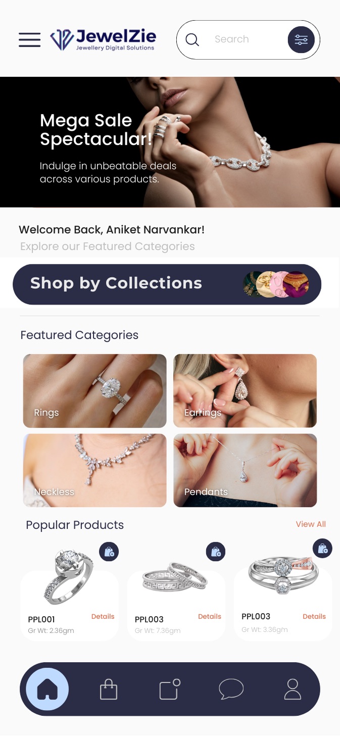 Jewelzie app home screen screenshot